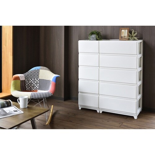 チェスト 壁付 デコニーシーヴォ 5段 ホワイト