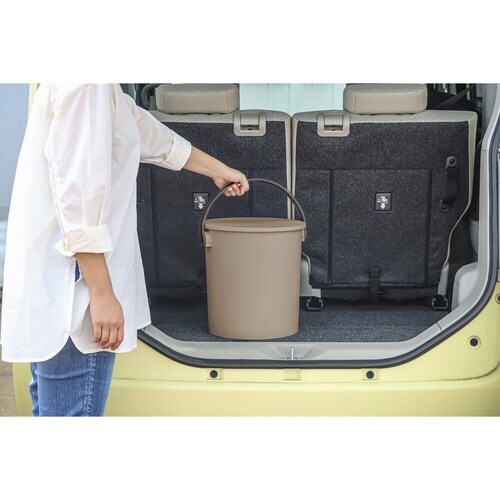 バスケット お米を使った蓋付バケット ブラウン