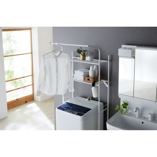 ランドリーラック ハンガーバー付き マットホワイト