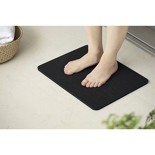 &NE バスマット 速乾 ラバーストーン ブラック