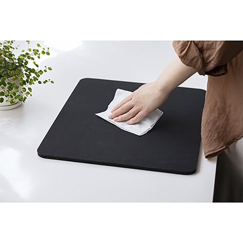 &NE バスマット 速乾 ラバーストーン ブラック