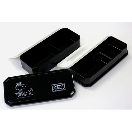 お弁当箱 2段 松花堂弁当箱 スヌーピーBlack