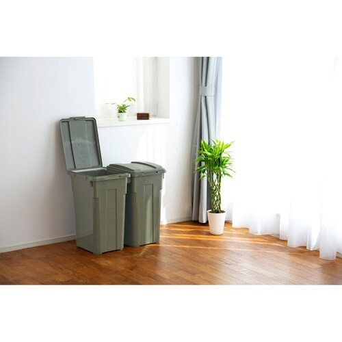 ゴミ箱 33L 連結カラー分別ペール カーキ