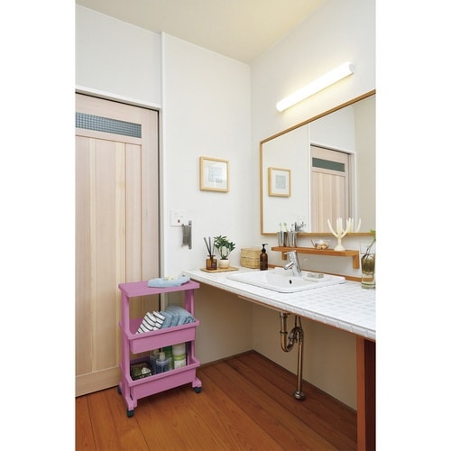 キッチンワゴン テーブルワゴン 3段 ピンクグレー