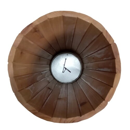 傘立て スリム 円柱 木製 受け皿付き ナチュラル