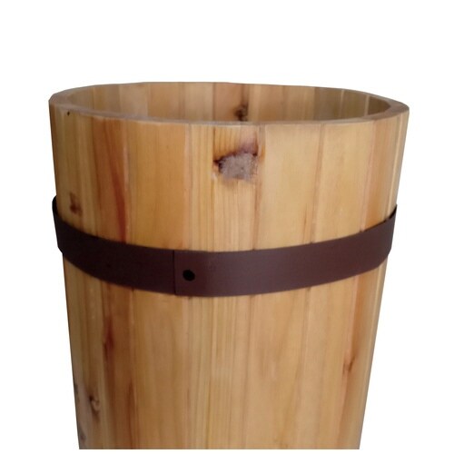 傘立て スリム 円柱 木製 受け皿付き ナチュラル