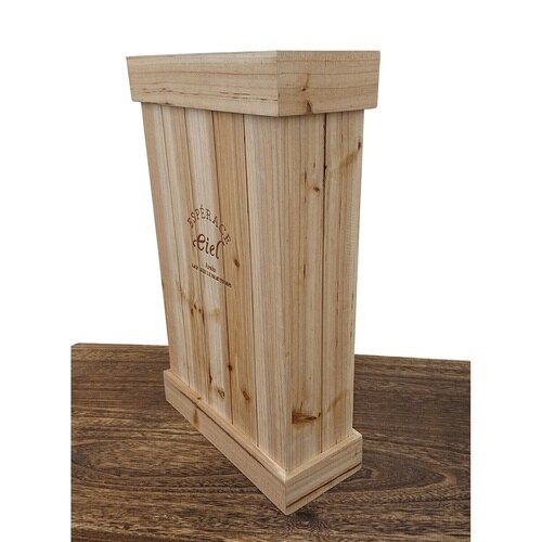 傘立て スリム 木製 受け皿付き ナチュラル