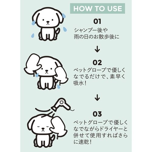 タオル ペット用 吸水 ペットグローブ 手袋