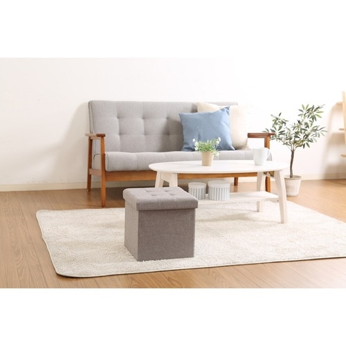 スツール 座面高30.5cm 収納 ライトグレー