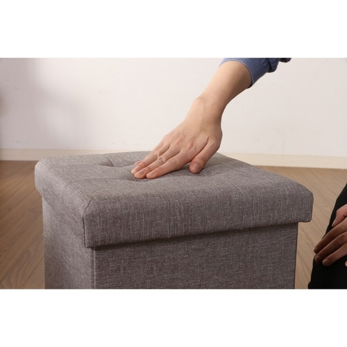 スツール 座面高30.5cm 収納 ライトグレー