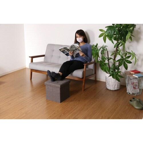 スツール 座面高30.5cm 収納 チャコール