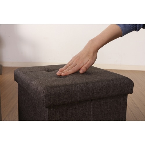 スツール 座面高30.5cm 収納 チャコール