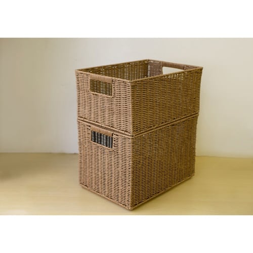 バスケット トークスタック PE柳 スタッキングL