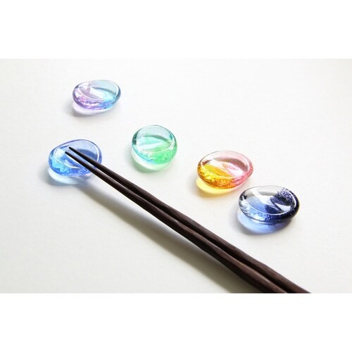箸置き 3.5cm 空のいろどり ガラス 紺碧