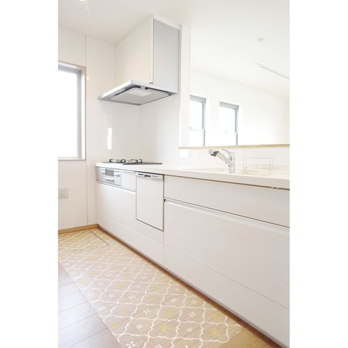 キッチンマット 拭ける 60×240cm タイル