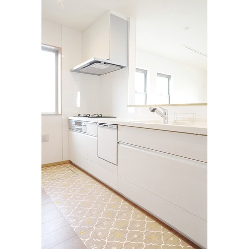 キッチンマット 拭ける 60×270cm タイル