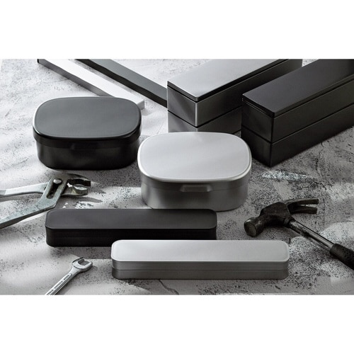 お弁当箱 ワンタッチランチM メタリックシルバー