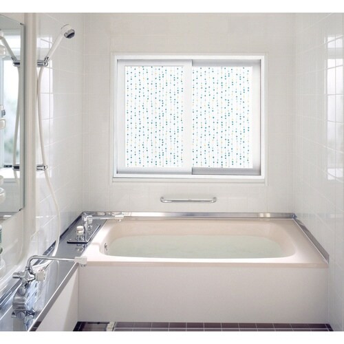 浴室目隠しシート 92×90cm 目隠し ブルー