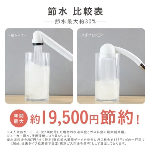 シャワーヘッド AIRY DROP ホワイト