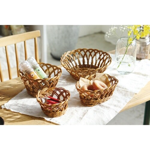 バスケット ユティル ラウンドバスケットM 洗える