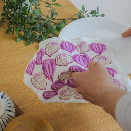 ふきん しあわせ重ねふきん 大判 むらさき玉ねぎ