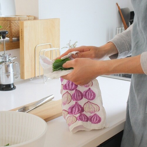 ふきん しあわせ重ねふきん 大判 むらさき玉ねぎ