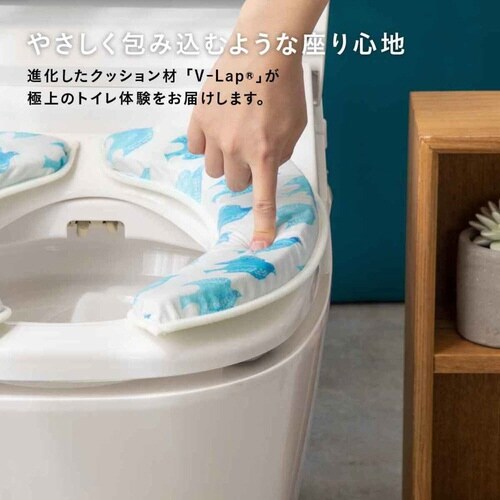 便座クッション マシュマロ 青い鳥