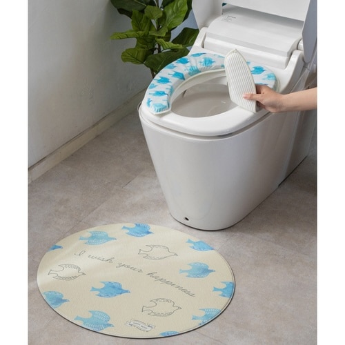 トイレマット ハッピーモチーフ 青い鳥