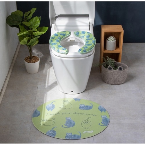 トイレマット ハッピーモチーフ ネコ
