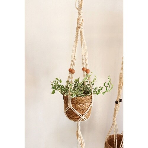 植木鉢 マクラメ ナチュラル