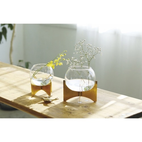 花瓶 ガラスボウルベース L インブルーム