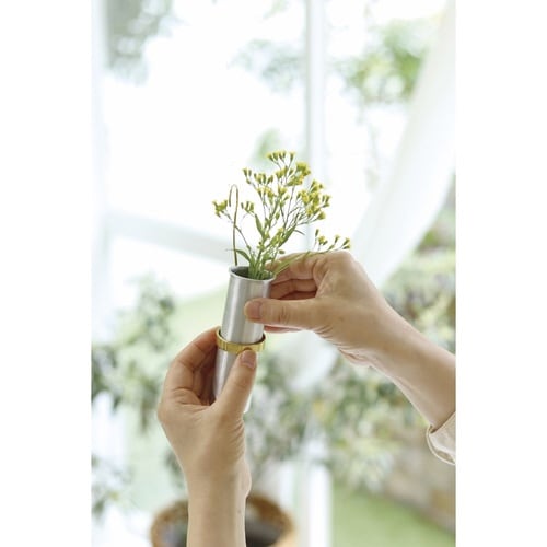 花瓶 ブラス&アルミシリンダーベース S