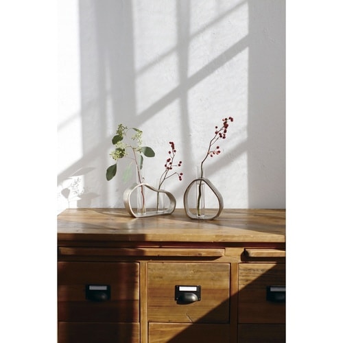 花瓶 アルミハンギングガラスベース 2連