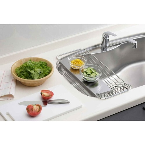 水切りラック シンクイン水切り 水撥ねガード付き