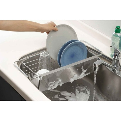 水切りラック シンクイン水切り 水撥ねガード付き