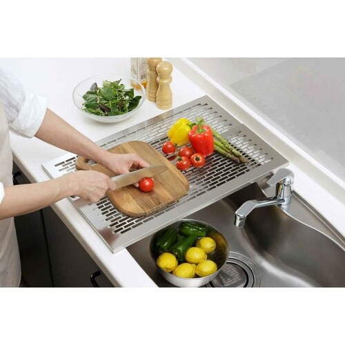 水切りラック オールステンレス 頑丈スライド作業台