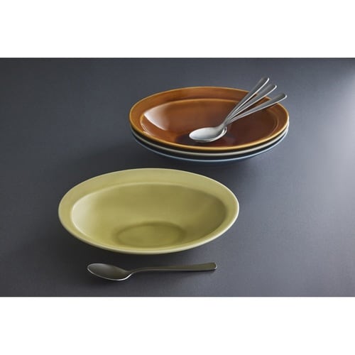 カレー皿 スプーンセット 25cm 逸品窯 グレー