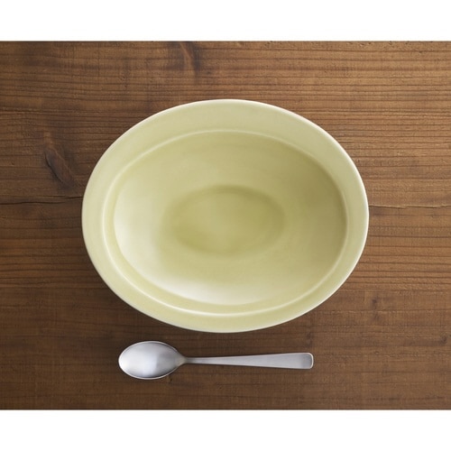 カレー皿 スプーンセット 25cm イエロー