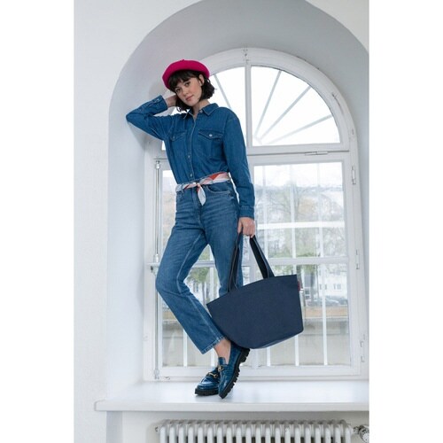 エコバッグ HERRINGBONEDARKBLUE