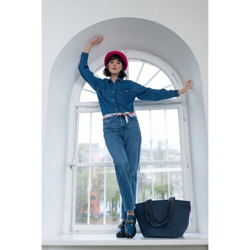 エコバッグ HERRINGBONEDARKBLUE