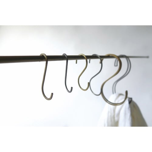 S字フック アイアン M アンティーク調 ゴールド