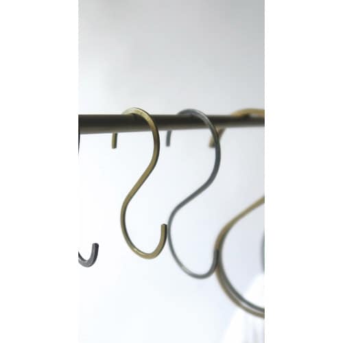 S字フック アイアン L アンティーク調 ブラック