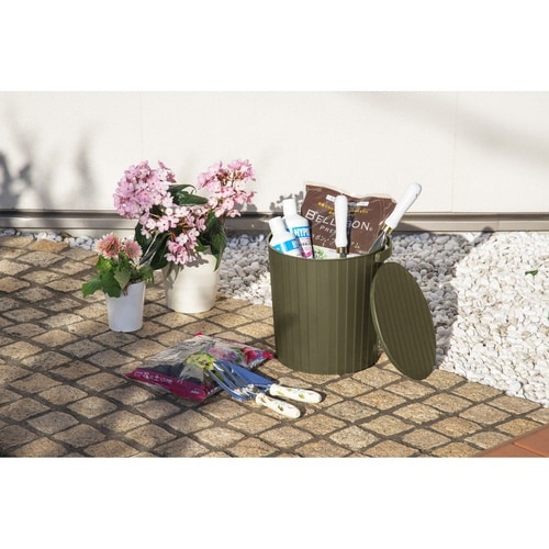 バケツ 15L 座れるマルチバケット カーキ