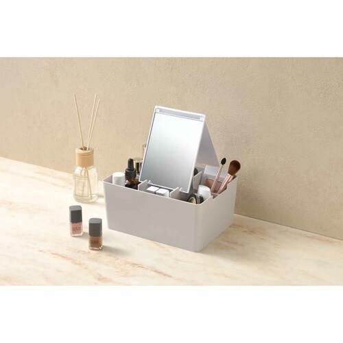 卓上 収納ケース デスクトートミニ ライトグレー