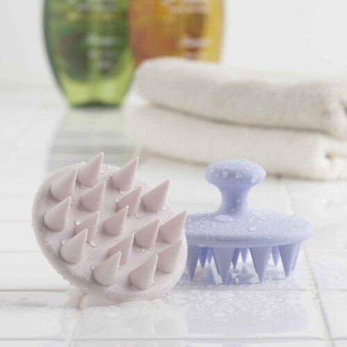 シャンプーブラシ 頭皮ブラシ パープル