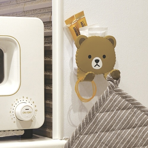 フック 吸着 スティッキーフックポケット クマ