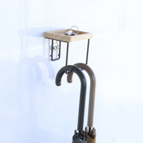 傘掛け グルヴィ 傘ハンガー&トレー 木製