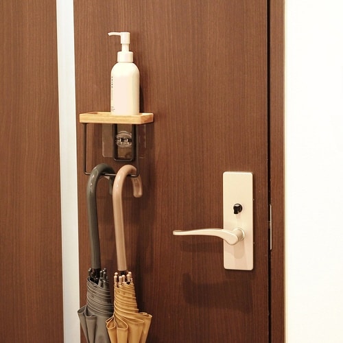 傘掛け グルヴィ 傘ハンガー&トレー 木製