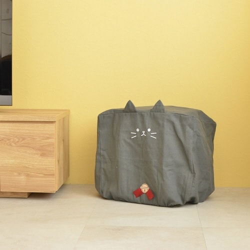 収納袋 猫家電カバー ヒーターカバー クロ