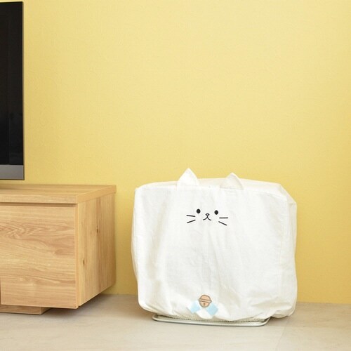 収納袋 猫家電カバー ヒーターカバー シロ